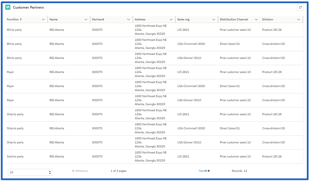 Customer Partners Component