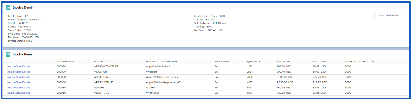 Invoice Detail Component